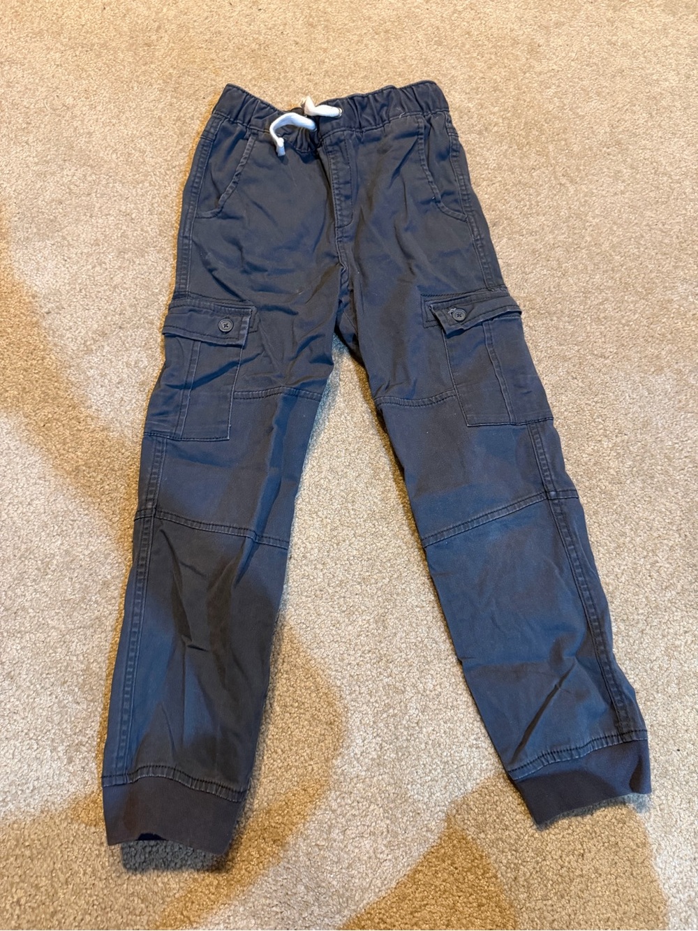 Cat & Jack Boys Size 10 Gray Cargo Joggers with Drawstring